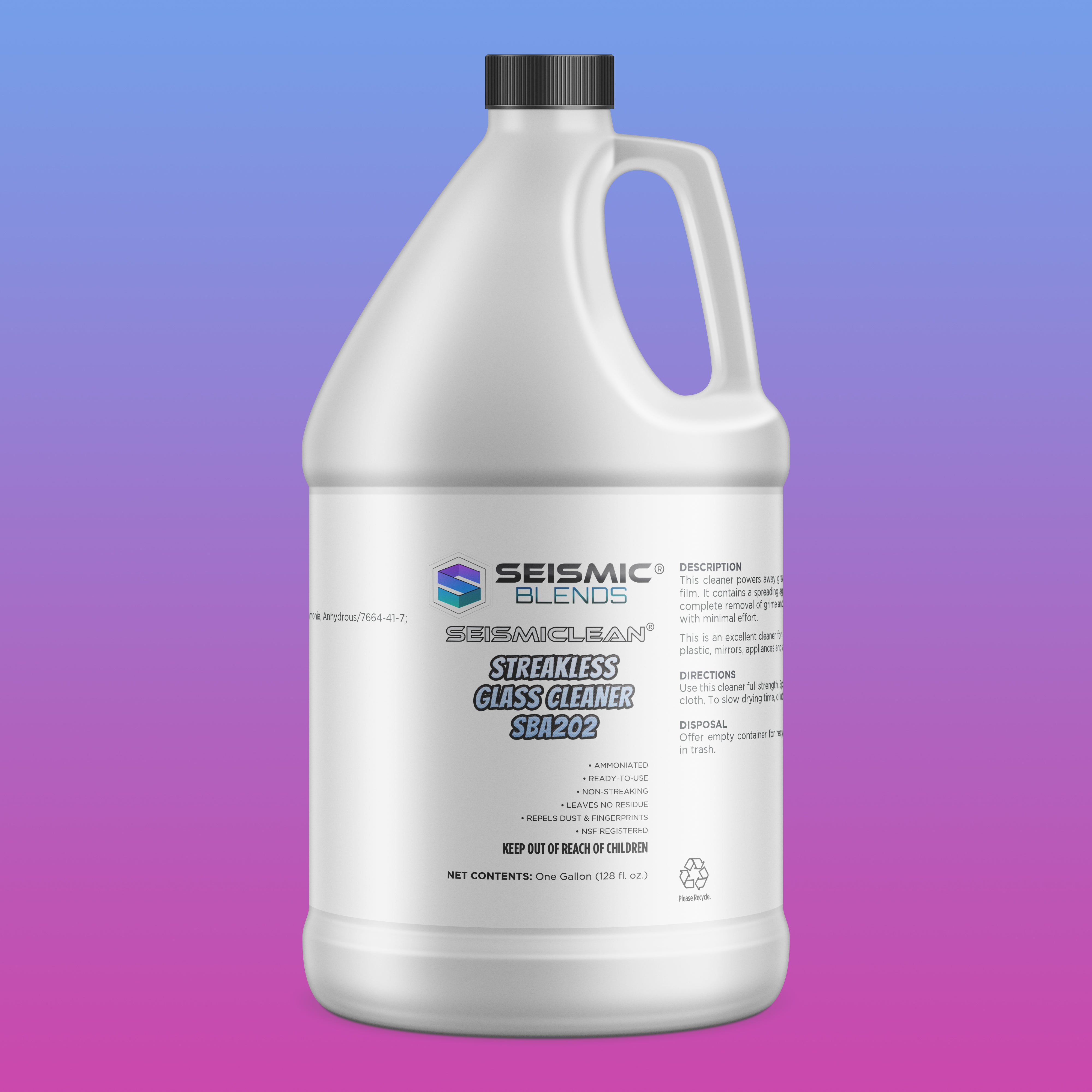 Seismiclean Streakless Glass Cleaner SBA202