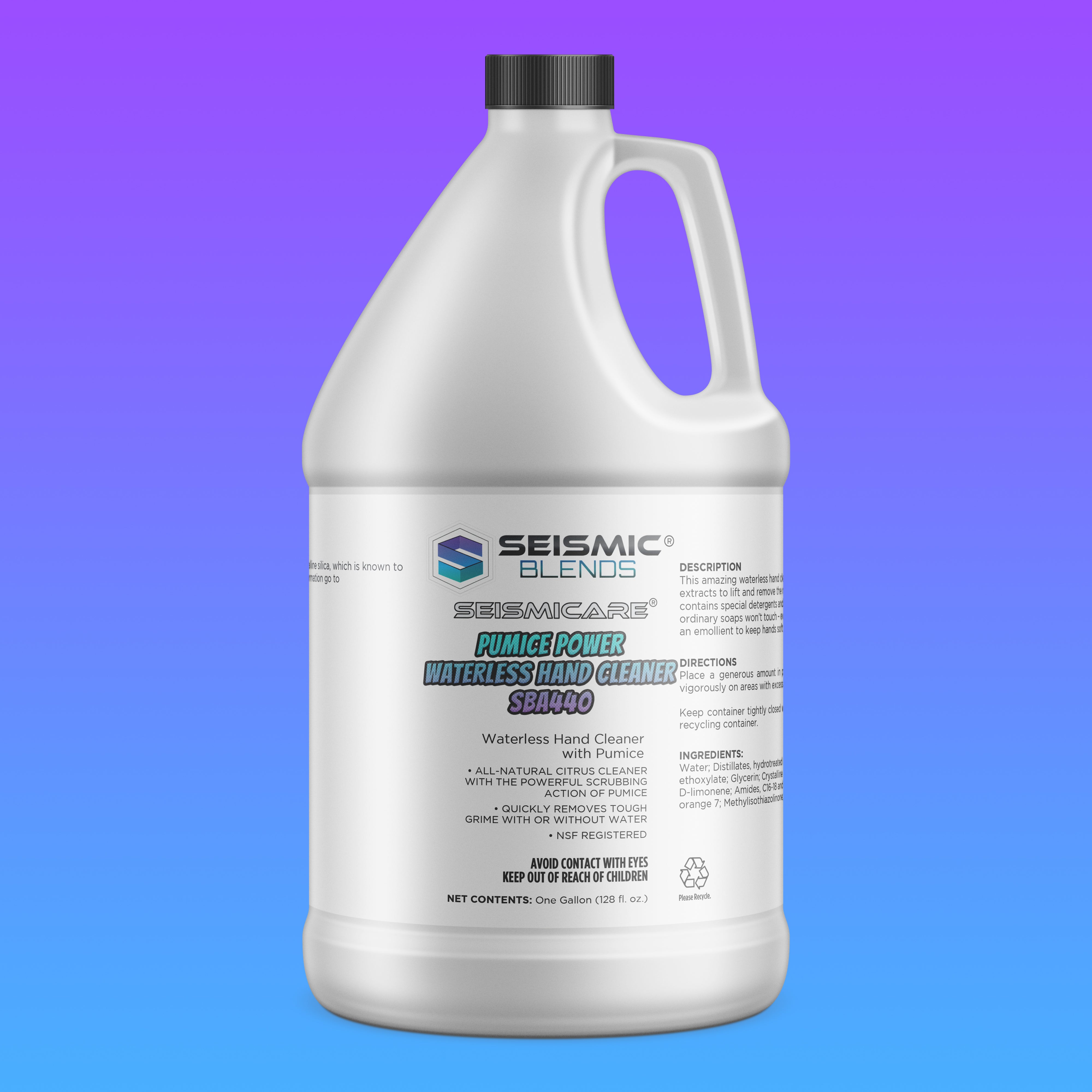 Seismicare Pumice Power Waterless Hand Cleaner SBA440